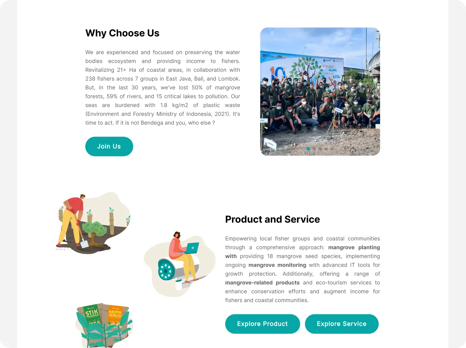 Redesigned ‘Why Choose Us’ and ‘Product and Service’ sections