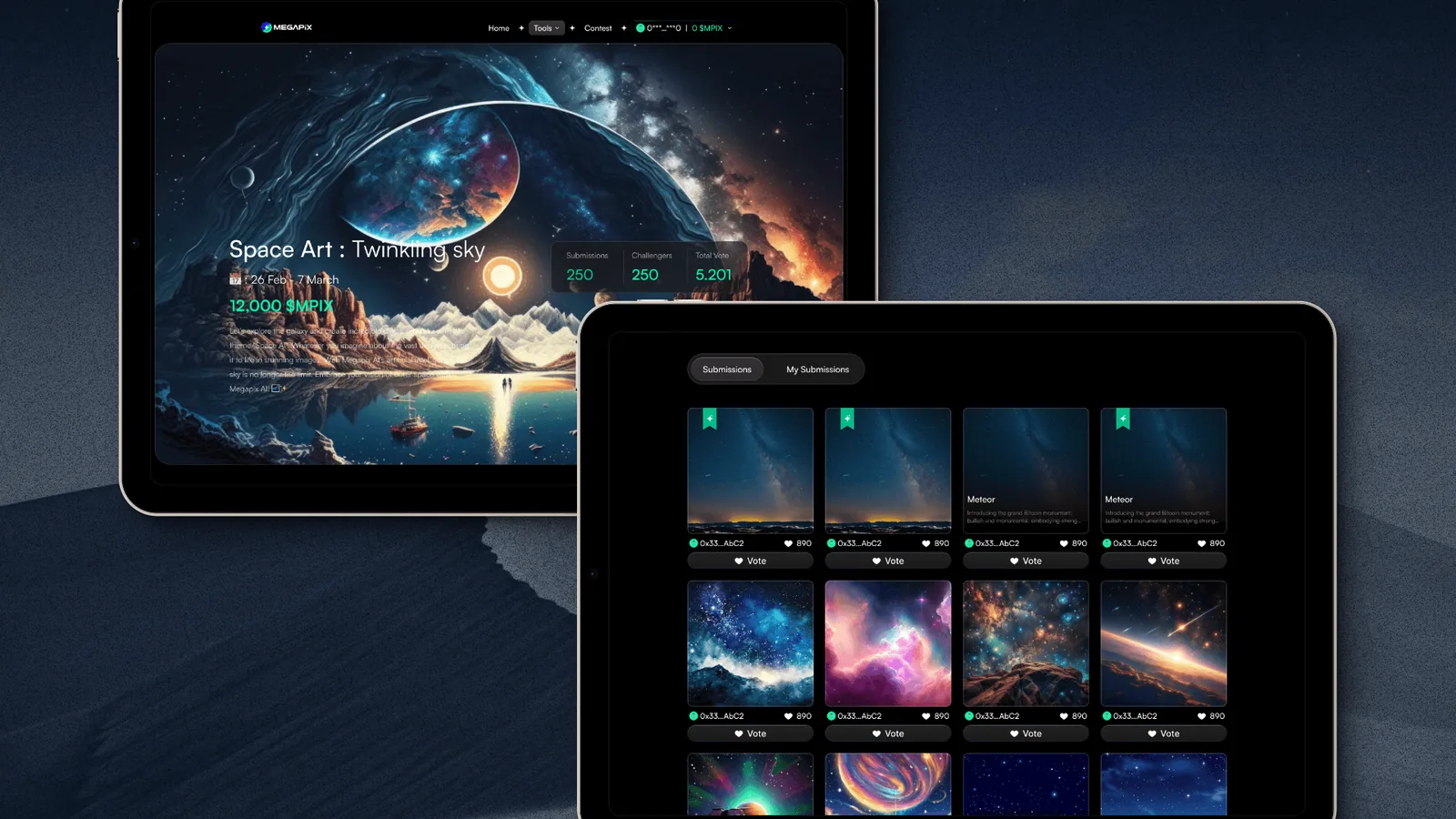 Megapix shown on a laptop and tablet