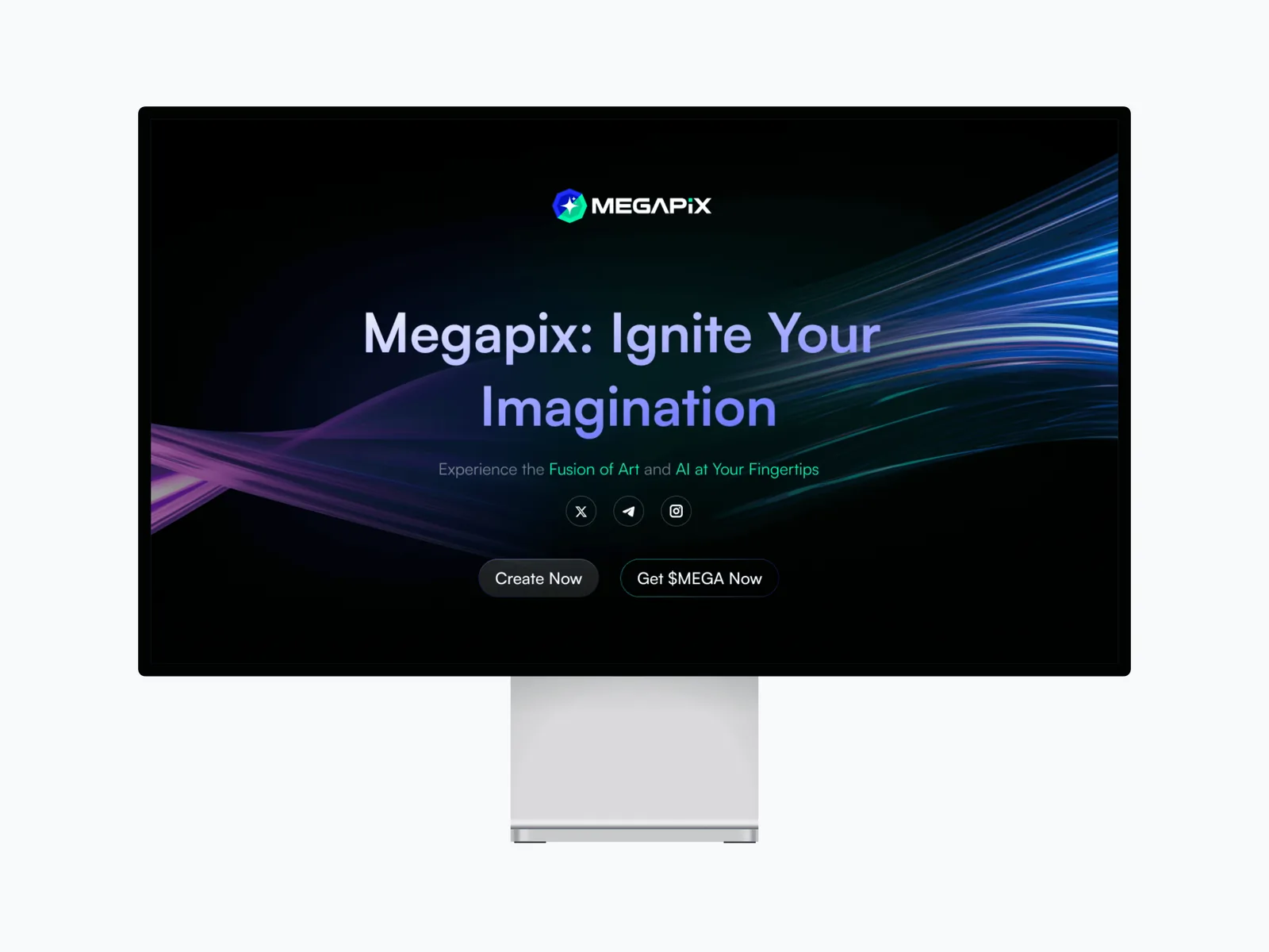 Megapix landing page on a desktop display
